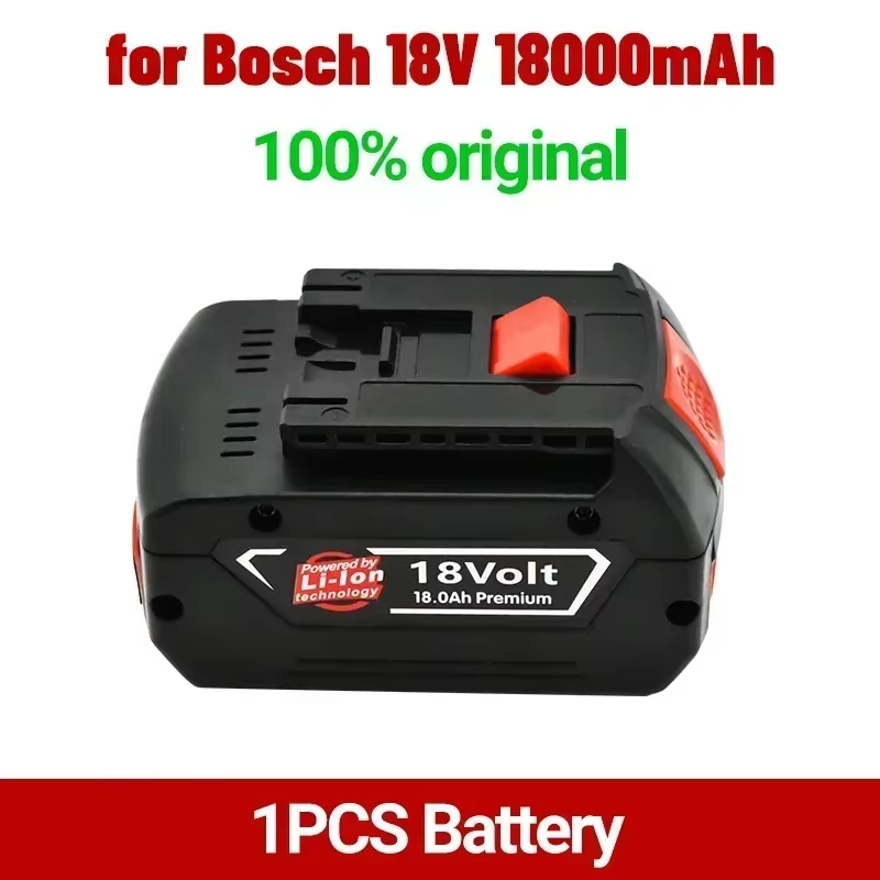 Batterie 18V 18.0Ah pour perceuse électrique Bosch, batterie Li-ion Rechargeable 18V BAT609, BAT609G
