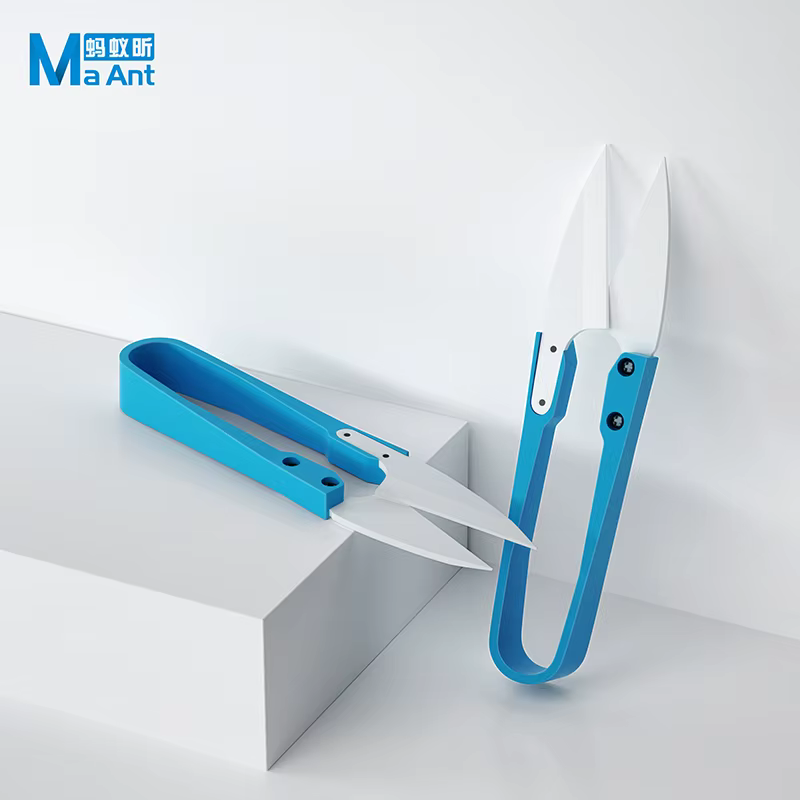 MaAnt – ciseaux de cisaillement en U en céramique bleue isolés, pour câble de batterie de téléphone 