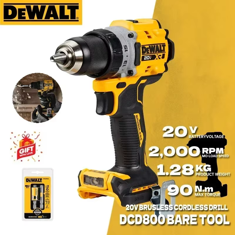 DEWALT DCD800B perceuse compacte sans fil outil nu 20V XR 1/2 pouces Kit de perceuse électrique à ma