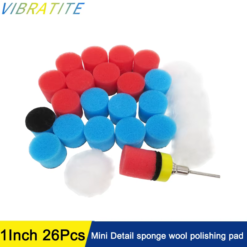 26 pièces ensemble 1 pouce Mini voiture mousse perceuse tampon de polissage 25mm détail éponge laine