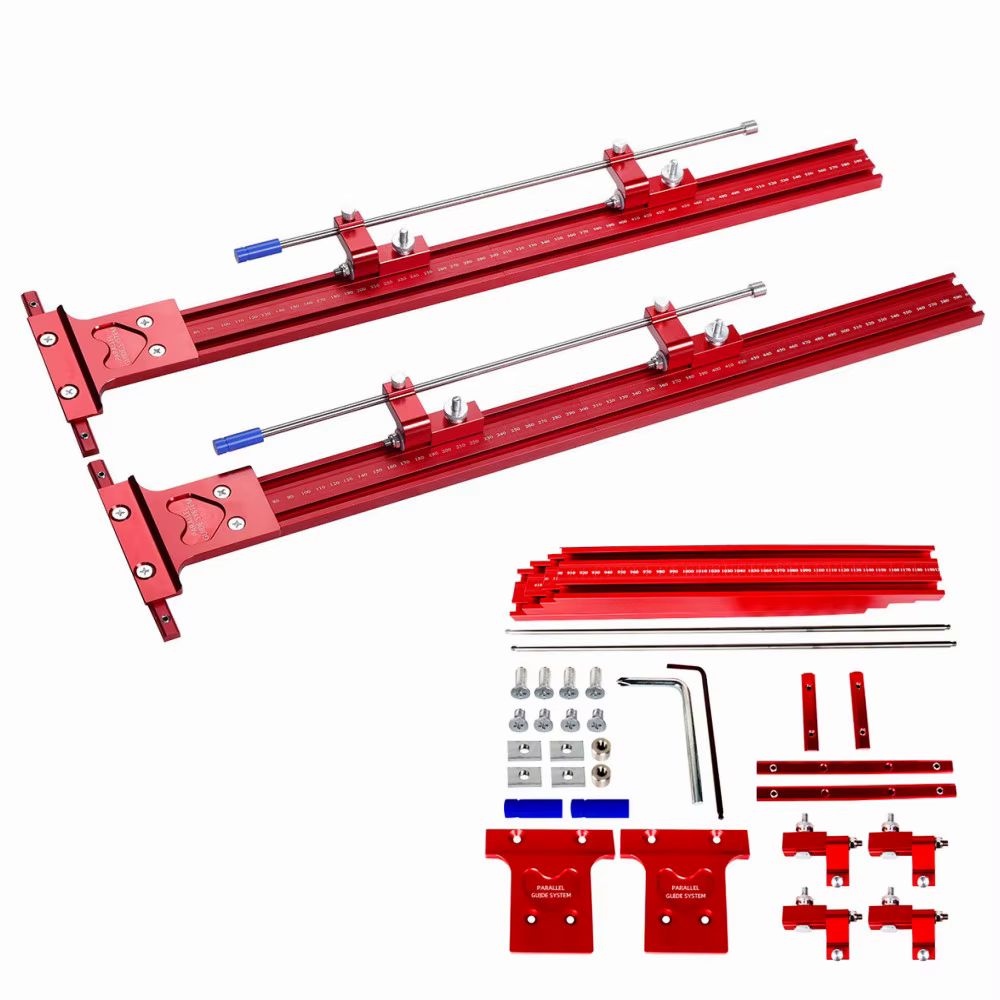 Système de rail de guidage parallèle 2-en-1 pour scie à onglet, guide en aluminium pour rails Makita