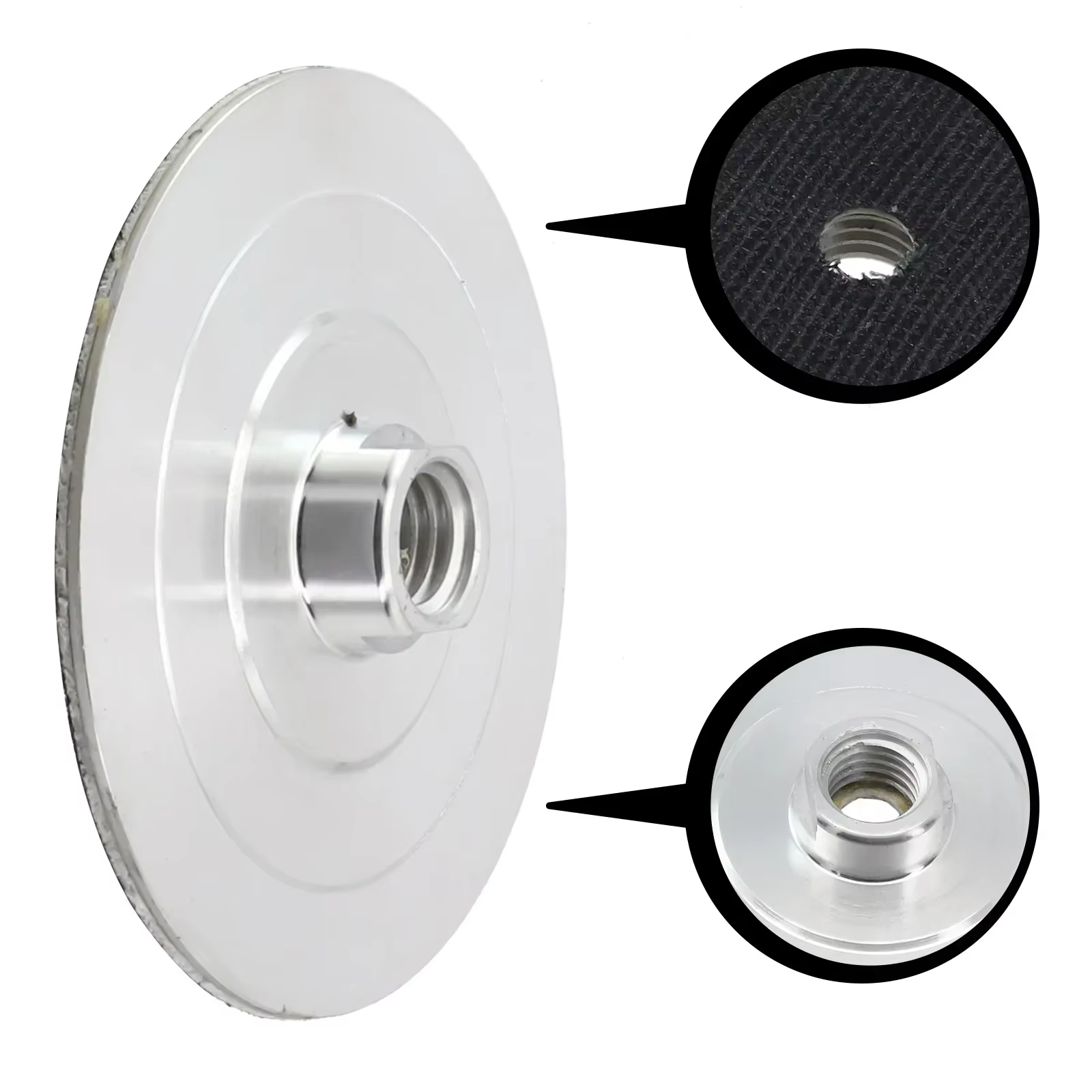 Tampon de polissage diamant 3/4 pouces, support de Base en aluminium, tige de connecteur filetée M14