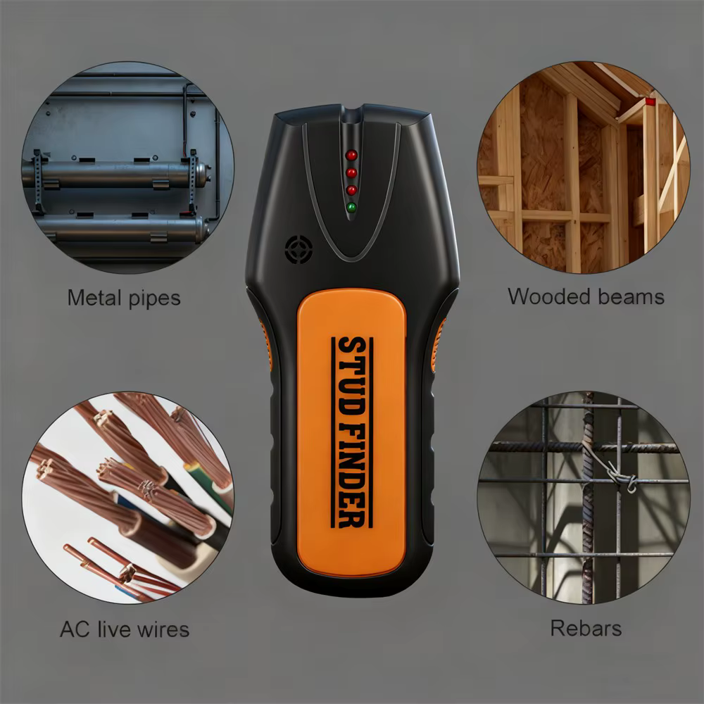 Détecteur de métaux portatif multifonctionnel, détecteur de montants et de bois, instrument de mesur