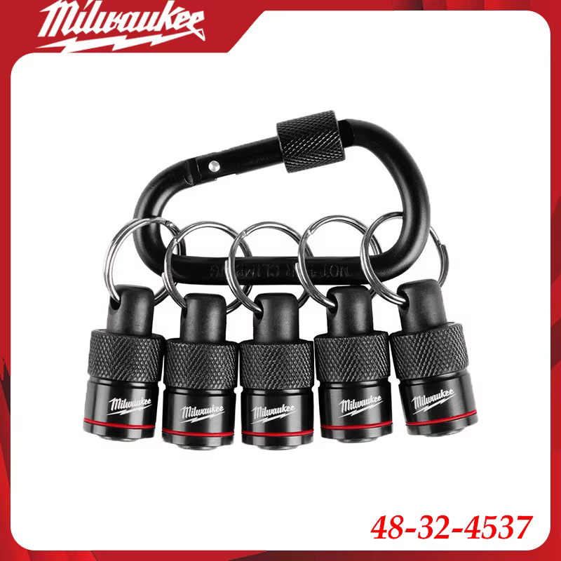 Milwaukee 48-32-4537 Ensemble de 5 porte-embouts mousquetons, organisateur d'outils portable robuste