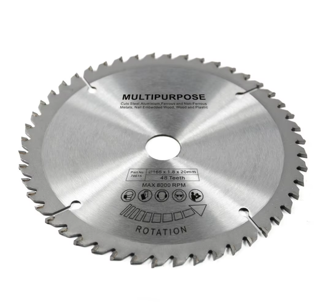 Lame de scie circulaire en carbure pour disque de coupe en aluminium, fer et acier, 165mm × 2.3mm × 