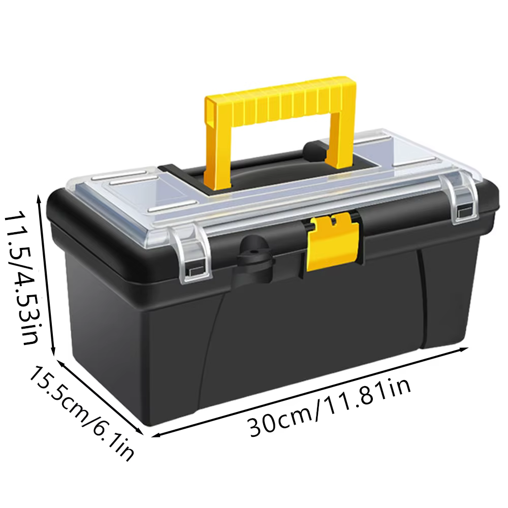 Boîte à outils de quincaillerie en plastique multifonction, valise de rangement, adaptée pour les ré