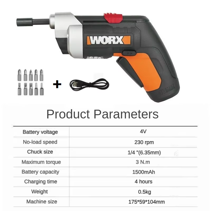 Worx WX252.2 4V Mini jeu de tournevis électriques intelligent évolutif sans fil jeu de tournevis éle