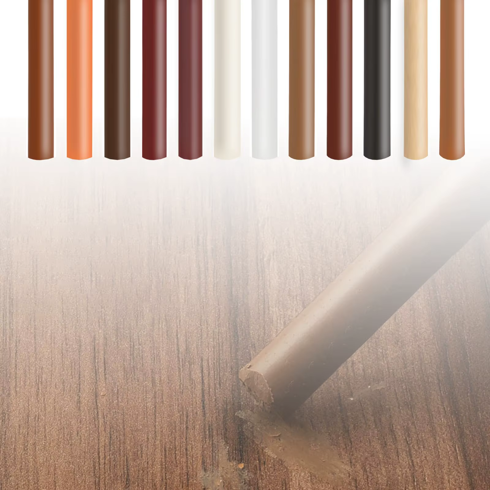 Kit de réparation de meubles en bois, paquet de 12, Crayons/Pen de cire pour remplir les rayures sur