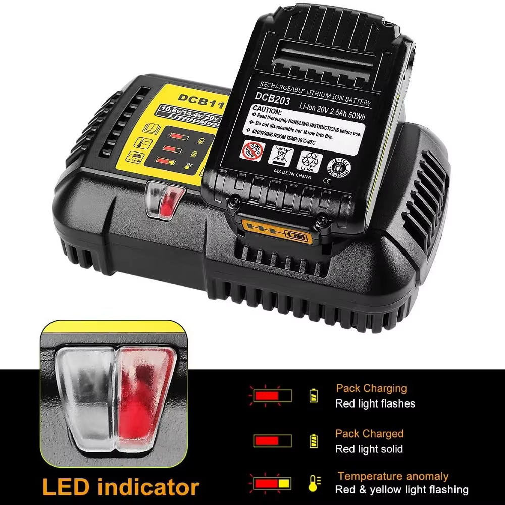 Chargeur de batterie DCB118 pour batterie Dewalt 10.8V 12V 14.4V 18V 20V DCB200 DCB101 DCB115 DCB107