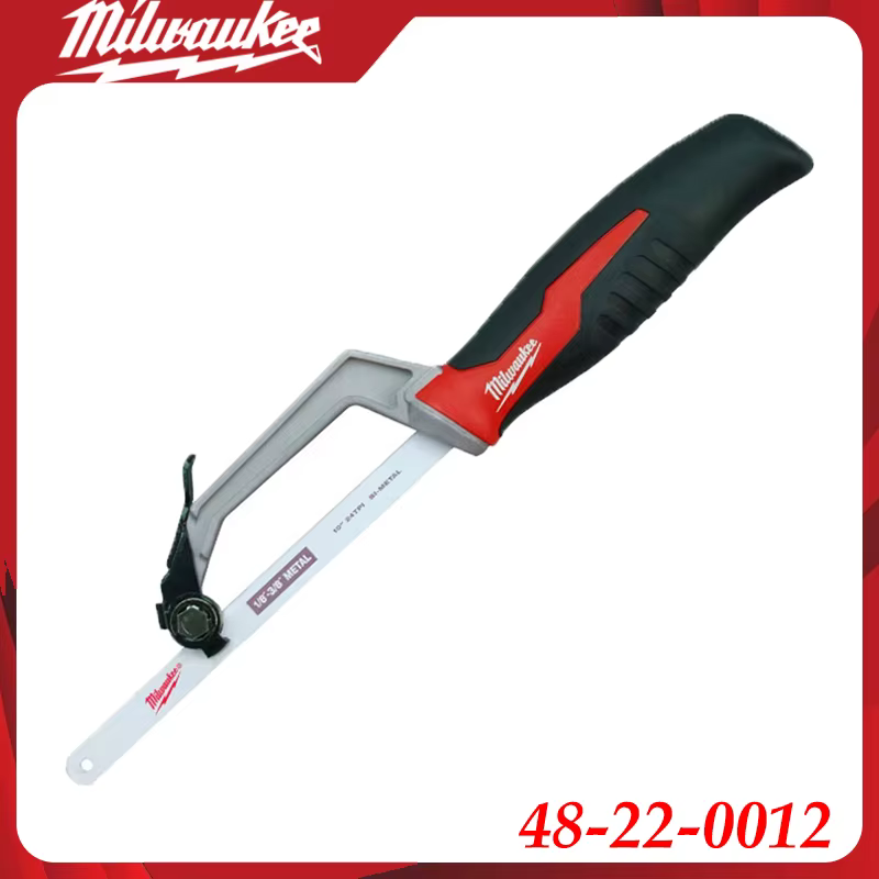 Scie à métaux compacte Milwaukee 48-22-0012, scie à main miniature robuste pour le métal, le bois et