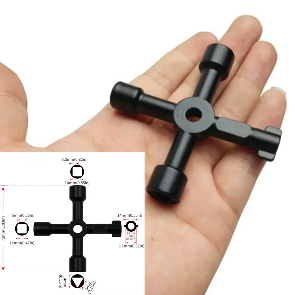 Clé multifonction 4 en 1 pour électricien, plombier, utilitaire, interrupteur croisé, clé triangulai
