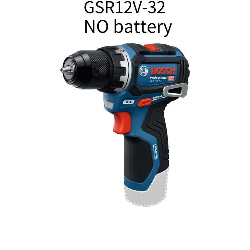 Perceuse sans fil Bosch Professional GSR 12V-32, moteur sans balais, couple élevé de 32 Nm, double v