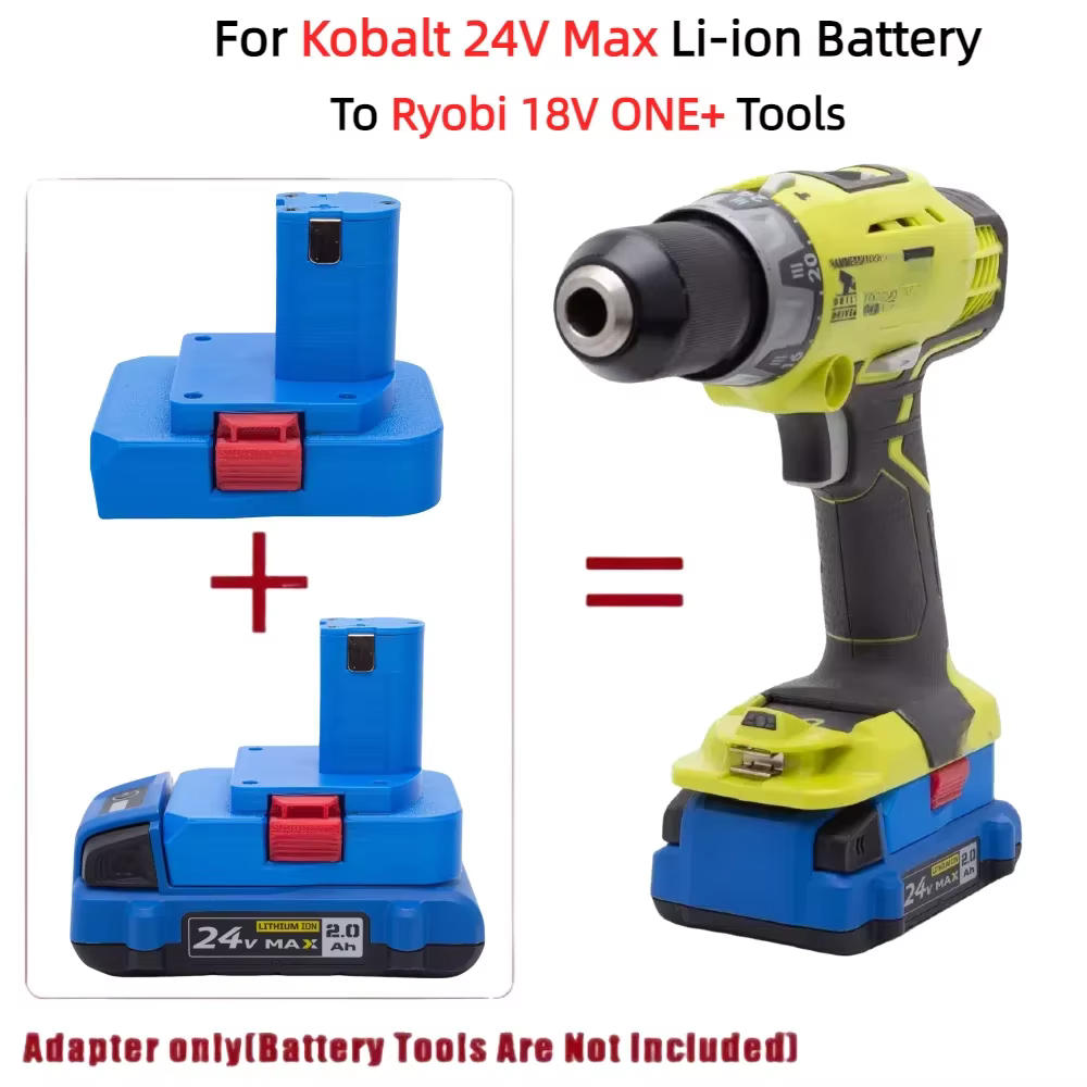 Accessoire adaptateur convertisseur de batterie pour batterie Li-ion Kobalt 24 V Max vers Ryobi 18 V