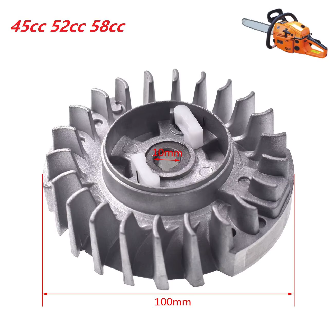 Nouveau volant magnétique robuste, tronçonneuse universelle 4500 / 5200 /5800, 45 / 52 / 58, 45cc 52
