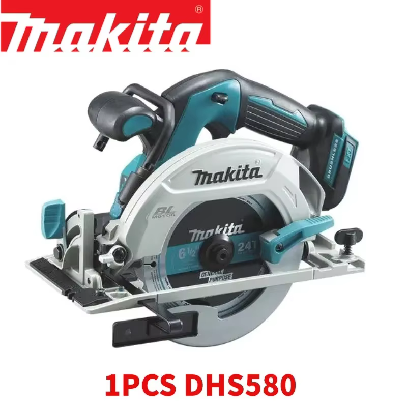 Scie circulaire électrique sans fil Makita à moteur sans balais, rechargeable, portative, pour bois