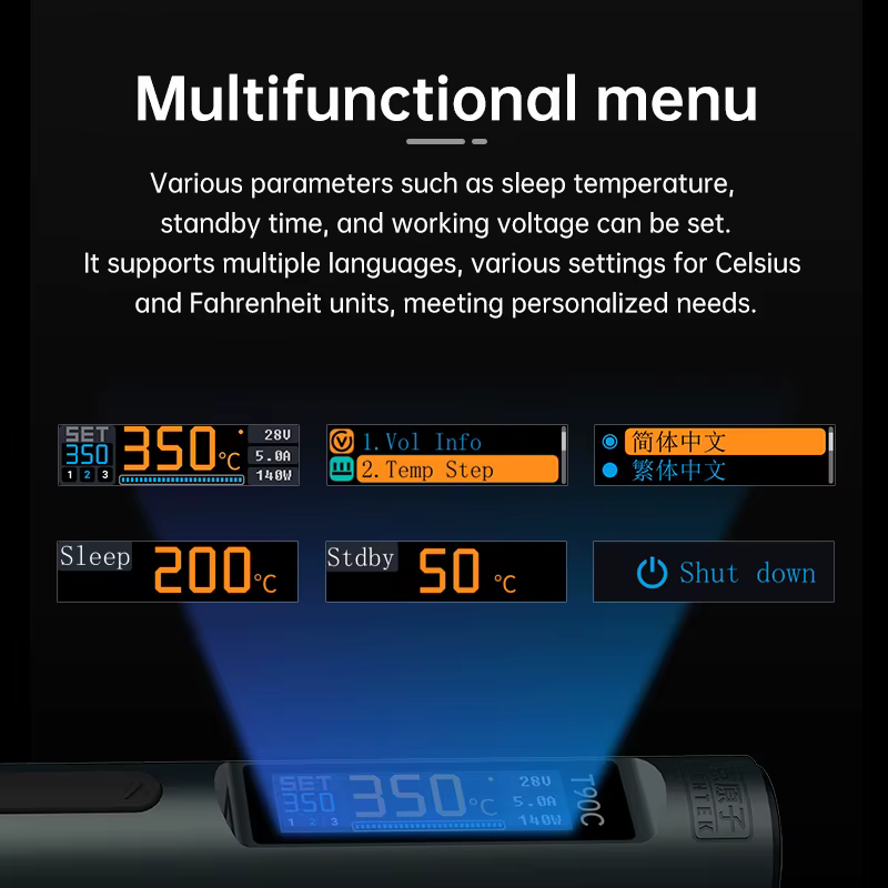 ALIENTEK T90 fer à souder intelligent PD 140W température réglable DC 28V 80-450 ℃   Kit de station 