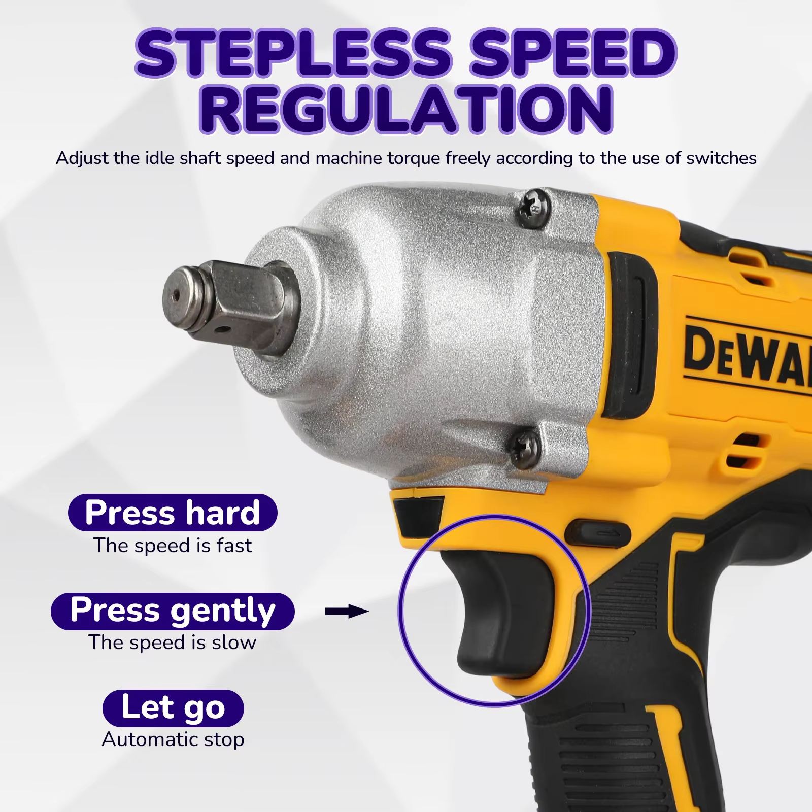 DeWalt DCF900 clé à chocs électrique sans brosse à couple élevé 20V alimentée électrique Durable pou