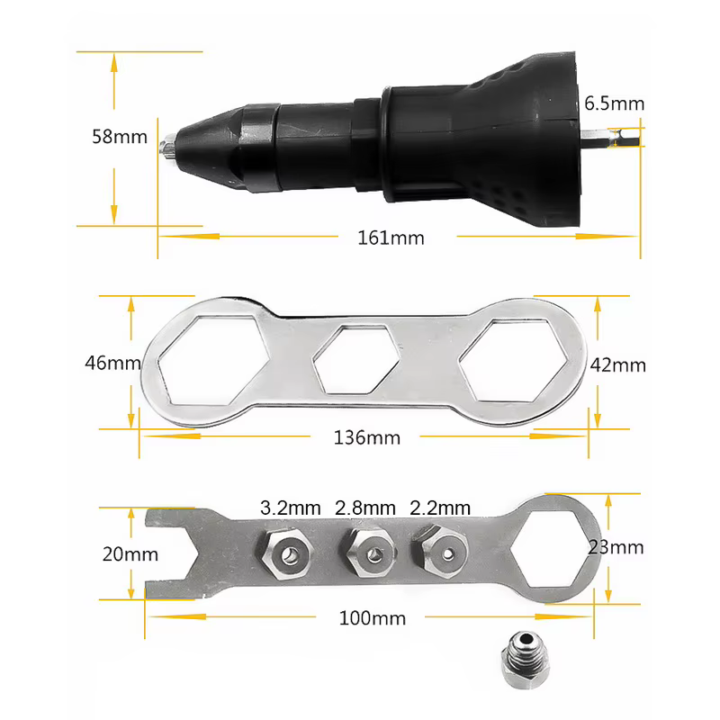 Adaptateur de perceuse à riveter, adaptateur de Conversion de pistolet à écrou à traction électrique
