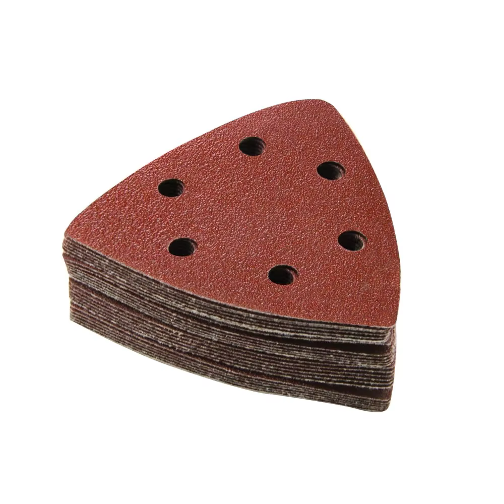 Ponceuse triangulaire pour bois, métal et cuir, papier abrasif, 6 trous, 40 à 320 grains, 20 pièces
