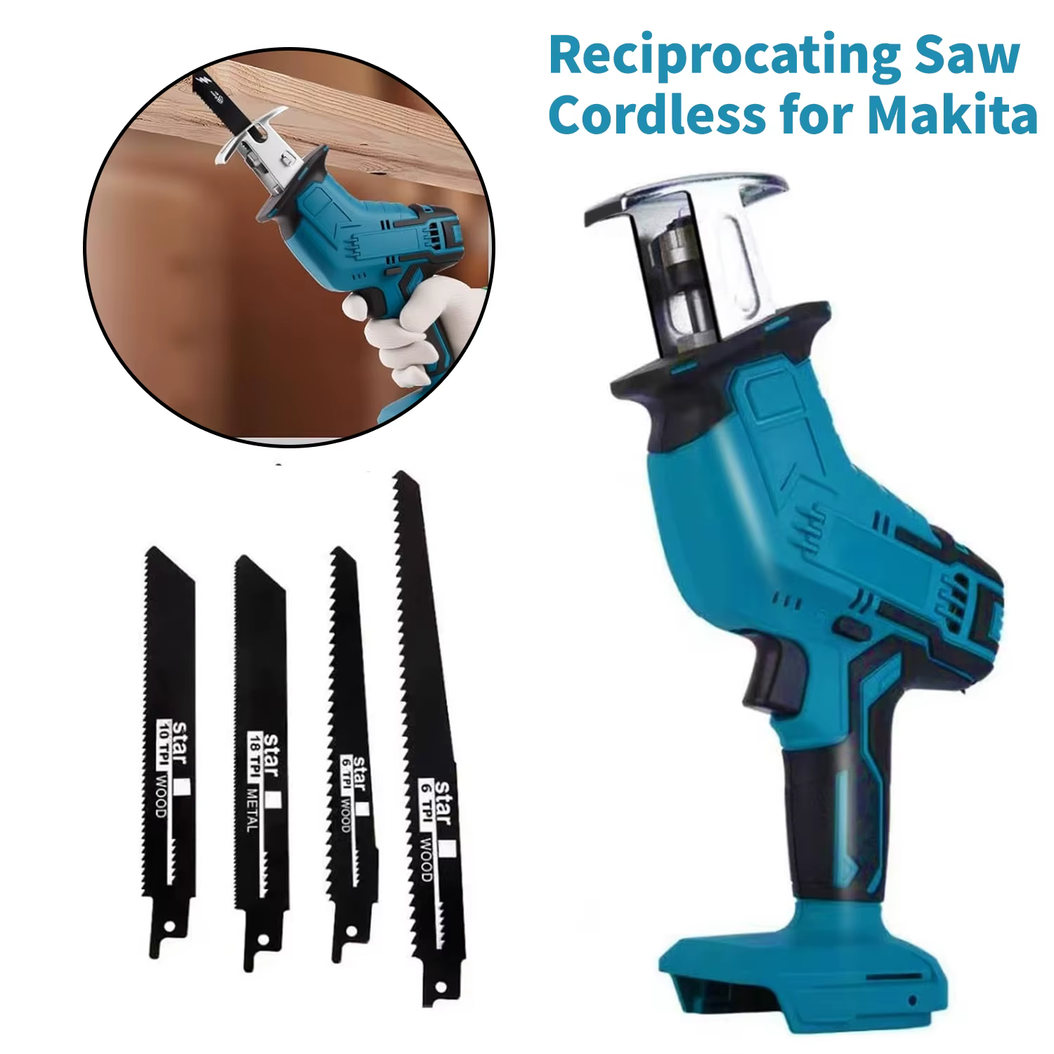Scie sauteuse sans fil pour batterie Makita 18 V LXT, scie sauteuse sans fil sans balais, 4 lames po