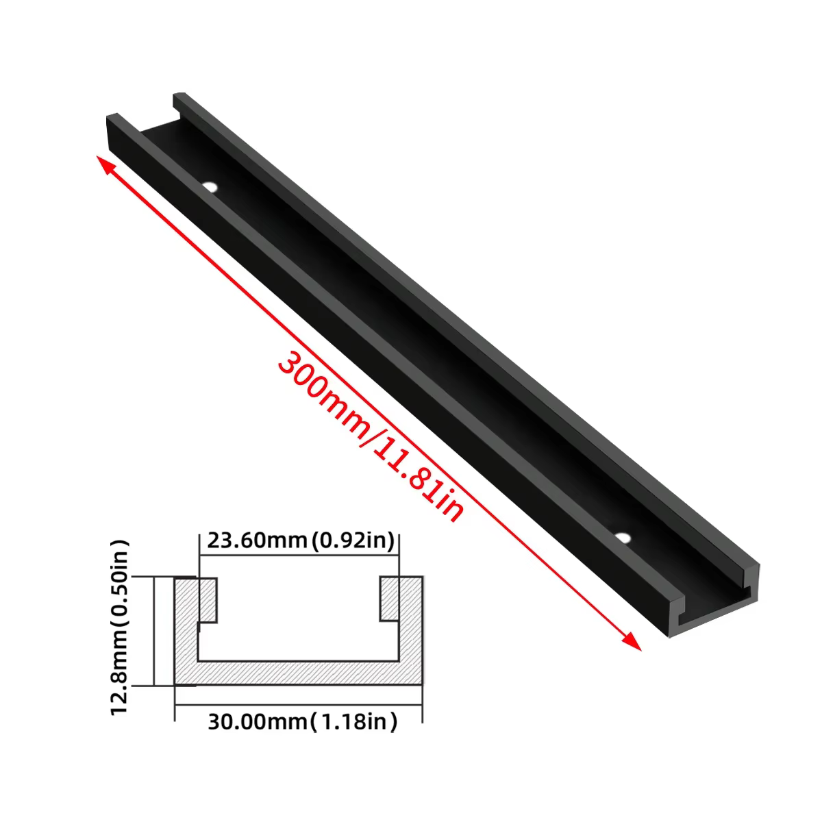 Rail de guidage T30 de 600/800 mm pour outils de menuiserie DIY, guide de coupe pour scie à table et