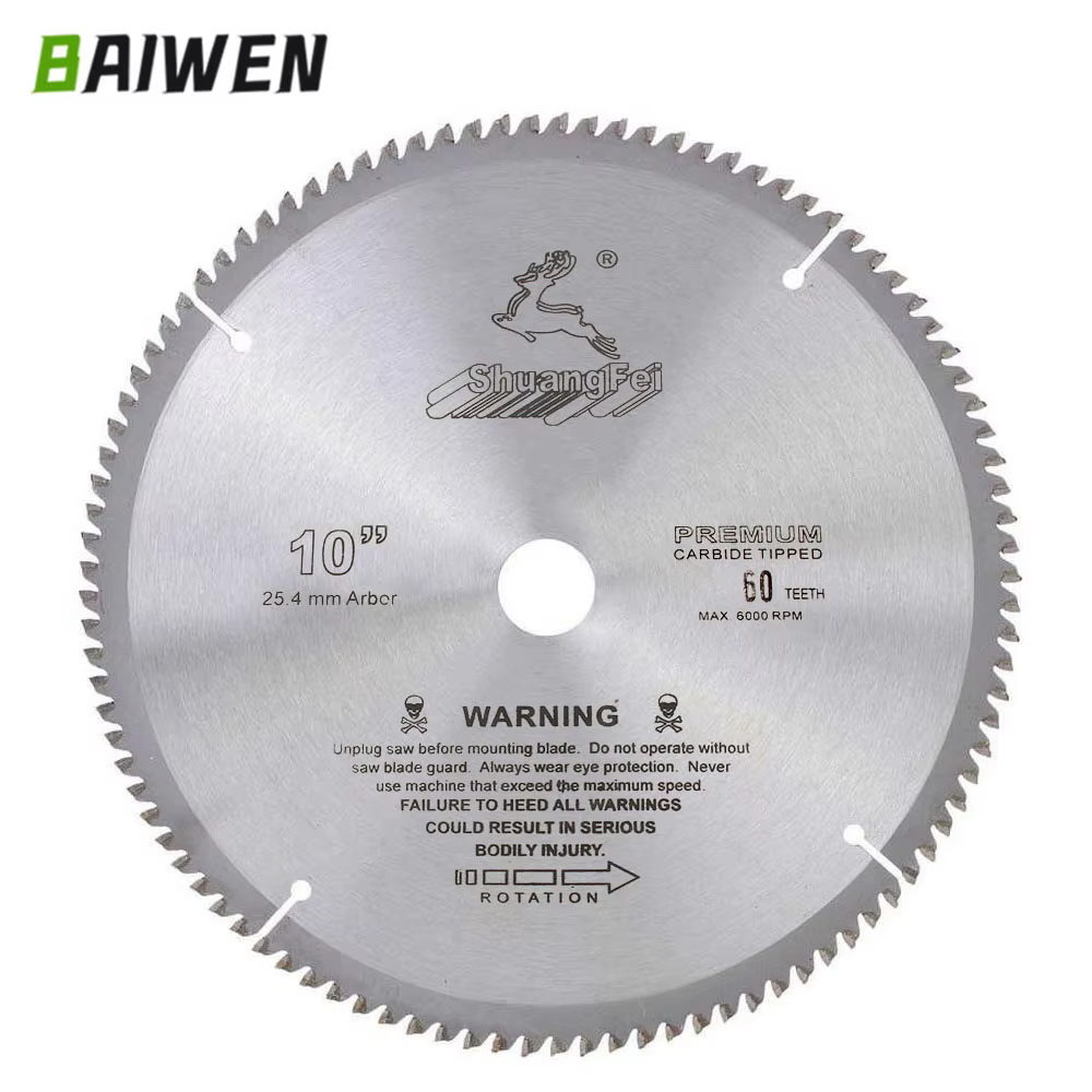 Lame de scie circulaire 10 "250mm pour la coupe du bois/aluminium à usage général 40 60 80 100 120 d