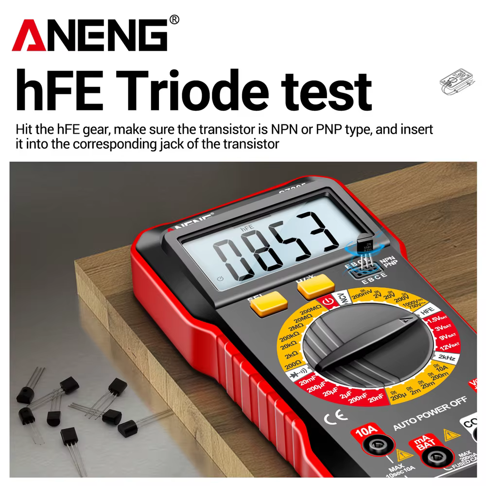 ANENG SZ305 multimètre numérique professionnel AC/DC tension ampèremètre condensateur hFE Triode NCV