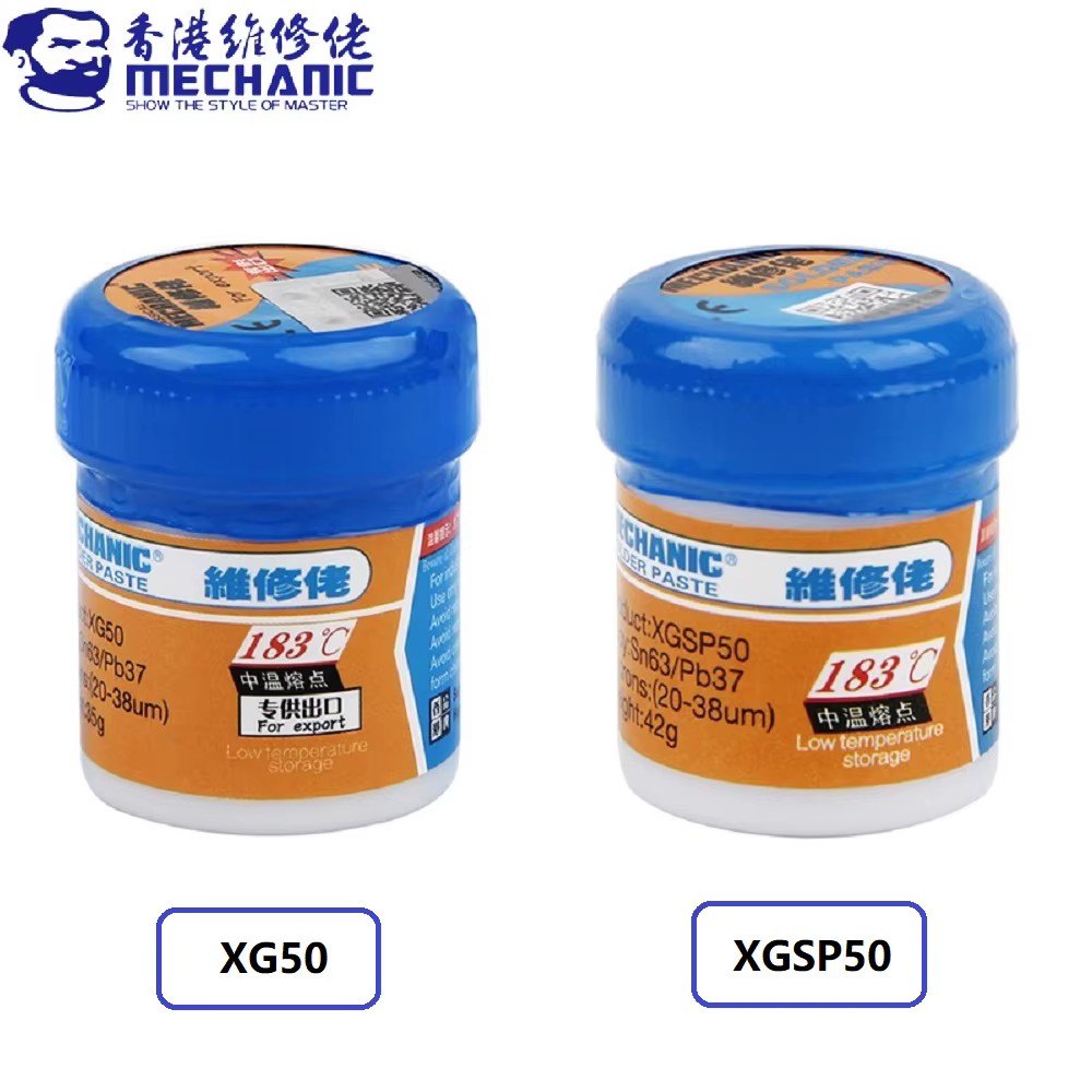 Point de fusion de pâte d'étain à souder mécanique XG50 XGSP50 Sn63/Pb37 183 ℃   Pâte de flux à soud
