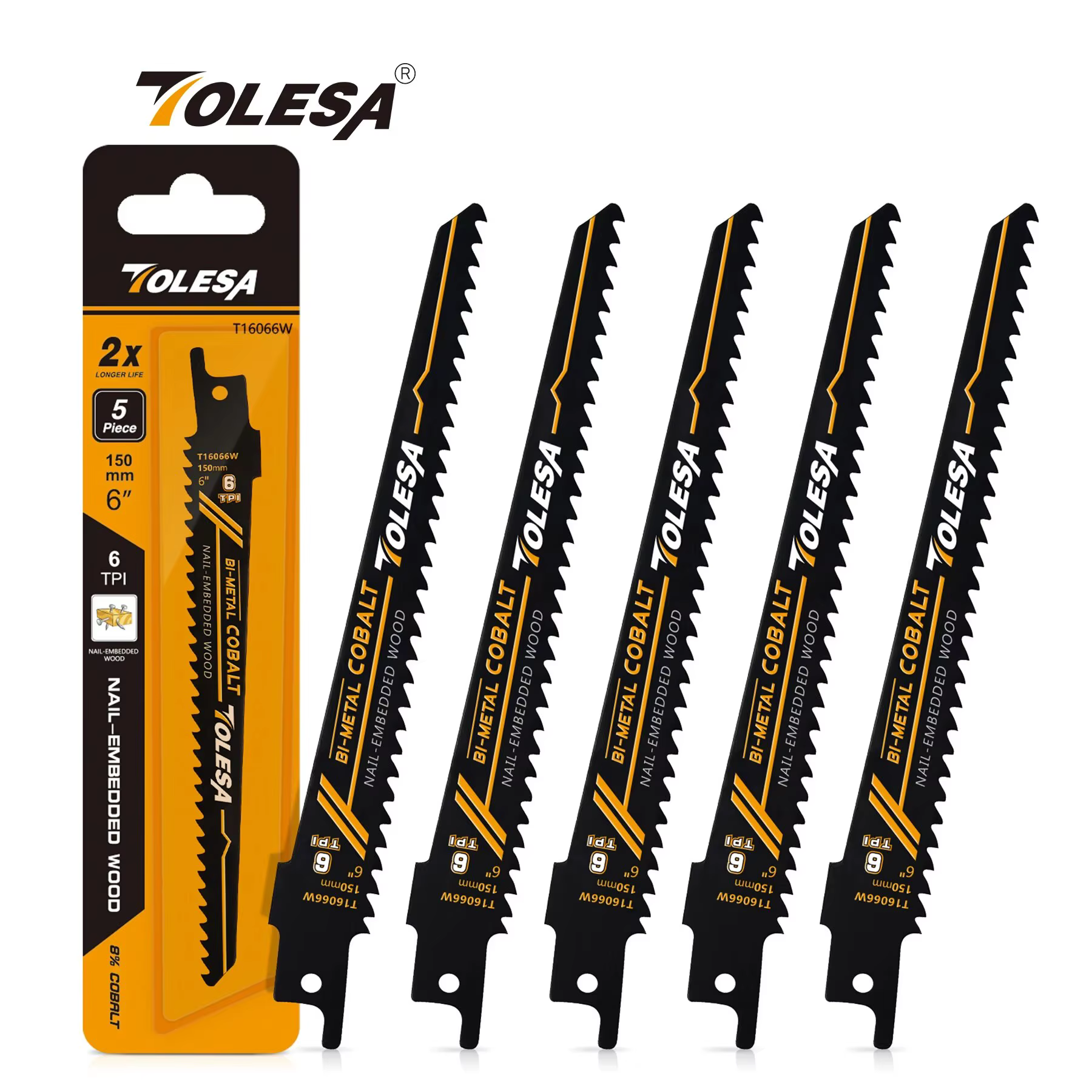 TOLESA 5 pièces lames de scie alternative pour la démolition et la construction de portes et fenêtre