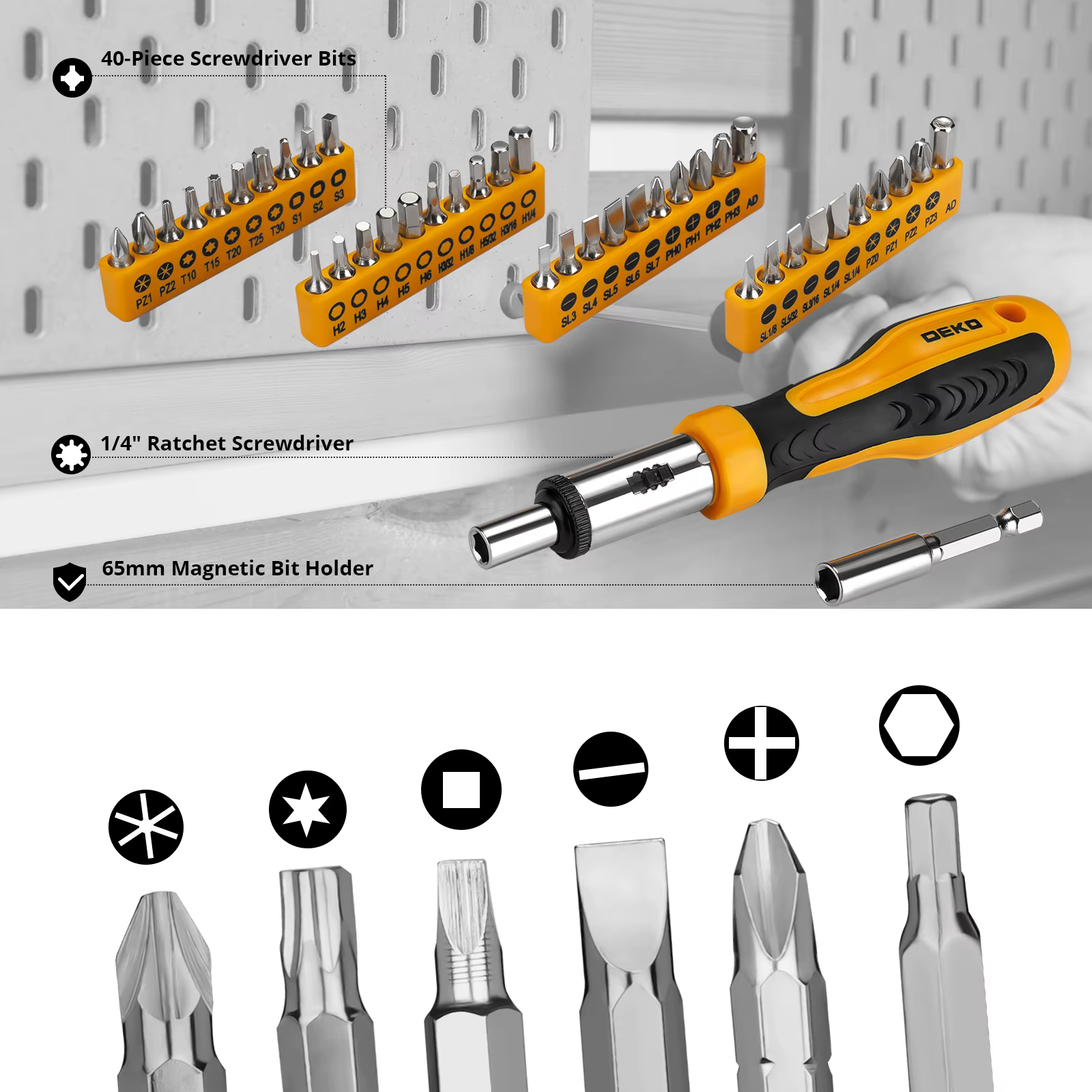 DEKO 228 pièces clé à douille outil de réparation automobile paquet combiné ensemble d'outils mixtes