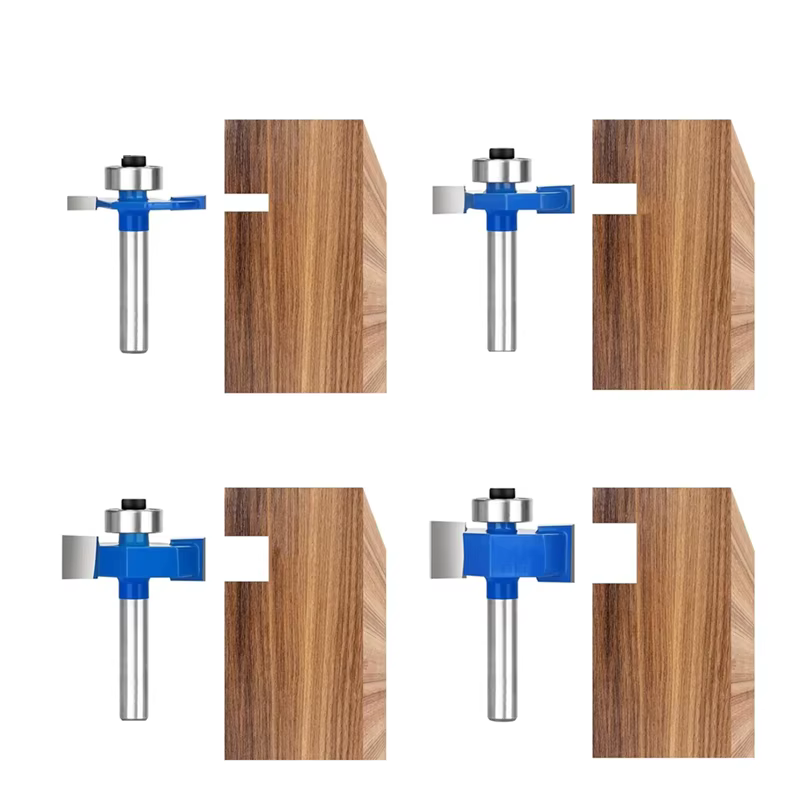 Mèches de routeur WCS-4Pcs, tige 1/4 avec 6 roulements, jeu de mèches de routeur pour rainurage du b