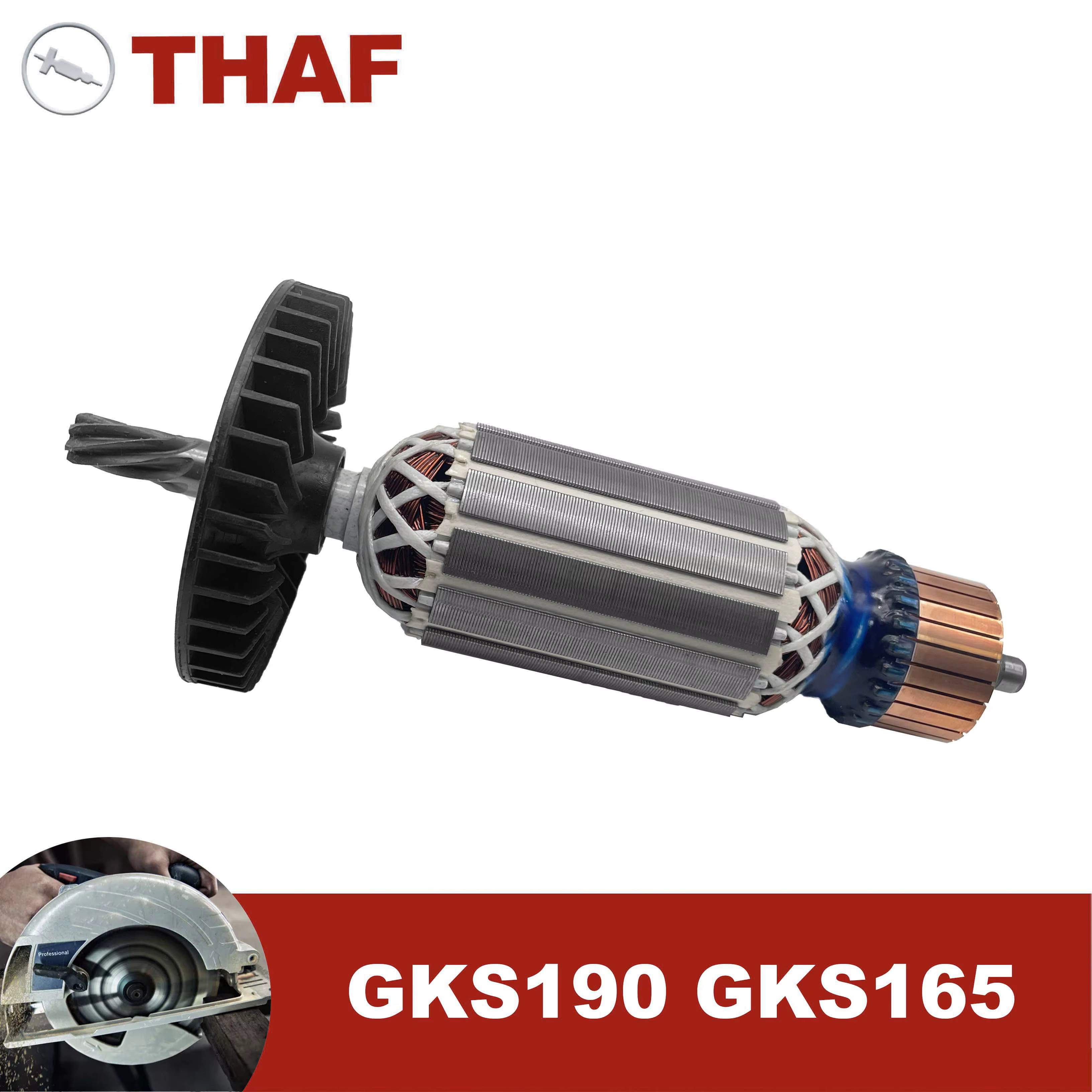 AC 220V 240V GKS190 GKS165 Induit Rotor pour BOSCH Scie Circulaire A Main Pièces de rechange Scie ci