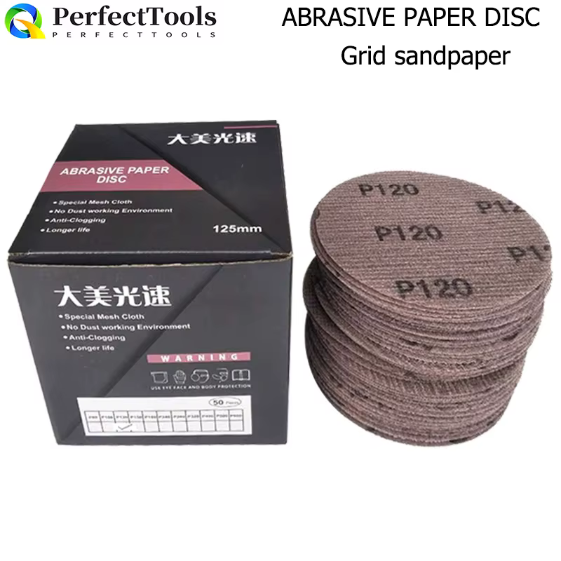 50 pièces 5/6 pouces 125/150MM disques abrasifs en maille crochet et boucle abrasif sans poussière A