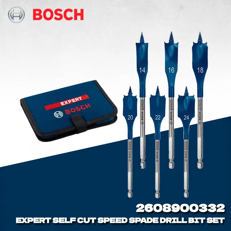 BOSCH 2608900332 Expert Self Cut Speed Spade Drill Bit Set 6 pièces 14/16/18/20/22/24mm Perçage à gr