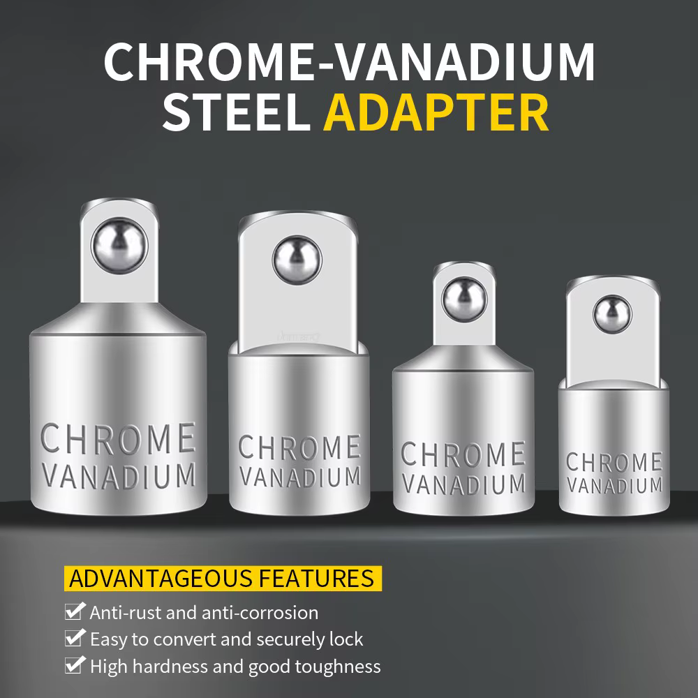 Onnfang-Adaptateur de Douille à Cliquet, Tête d'Entraînement 1/4 à 1/2 à 3/8, Acier au Chrome Vanadi