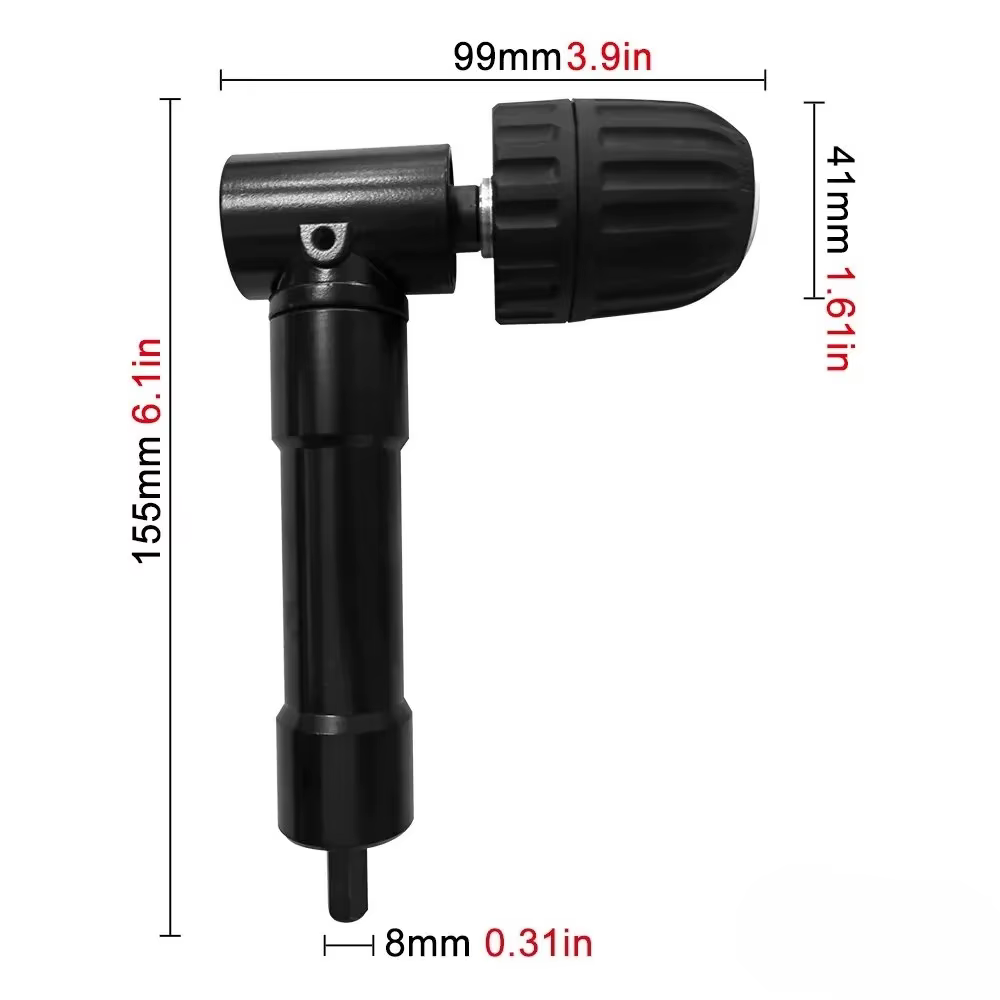 Outil d'angle à 90 degrés pour perceuse électrique, adaptateur de mandrin en fer en alliage d'alumin