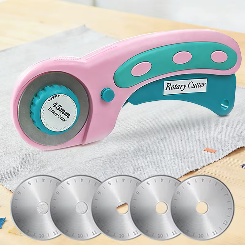 6 coupeurs rotatifs haut de gamme, rouleaux de couture et de patchwork de 45 mm, outils de découpe d