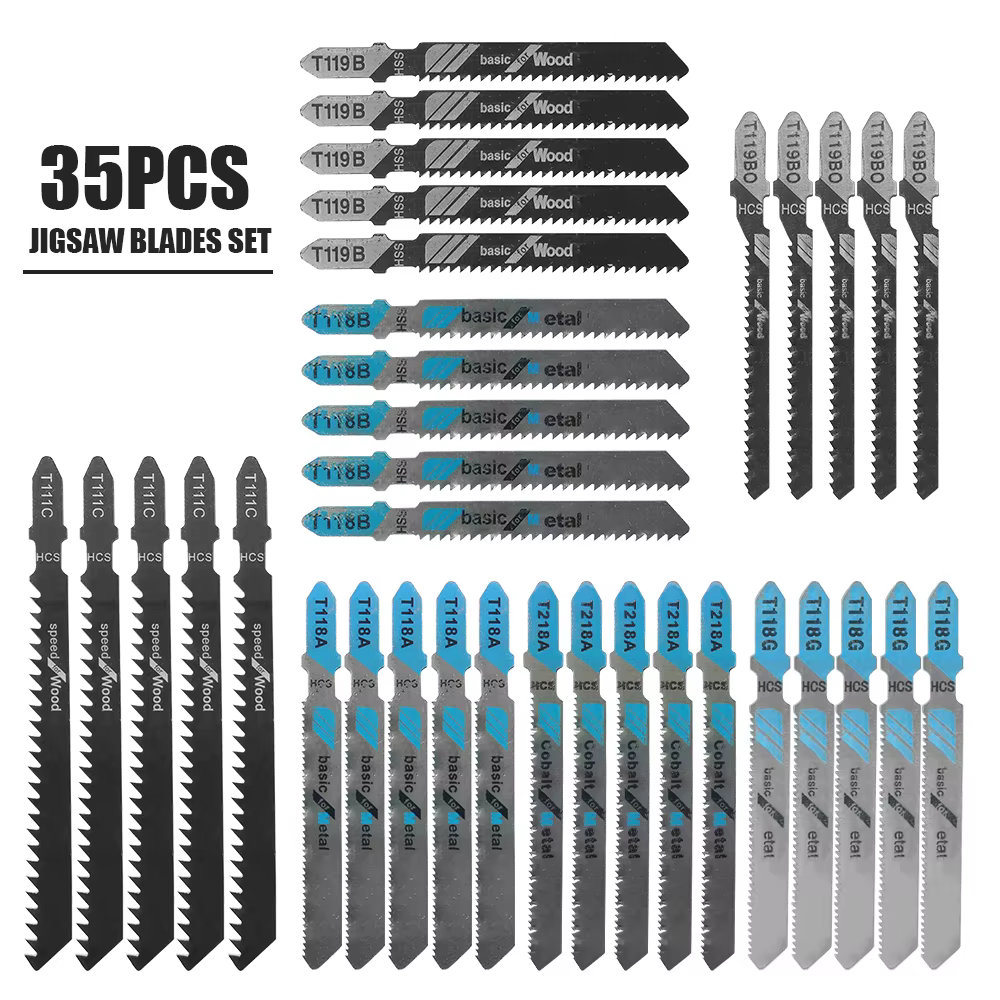 Ensemble de 35 lames de scie sauteuse, lames de scie alternative HCS mixtes, adaptées pour couper le