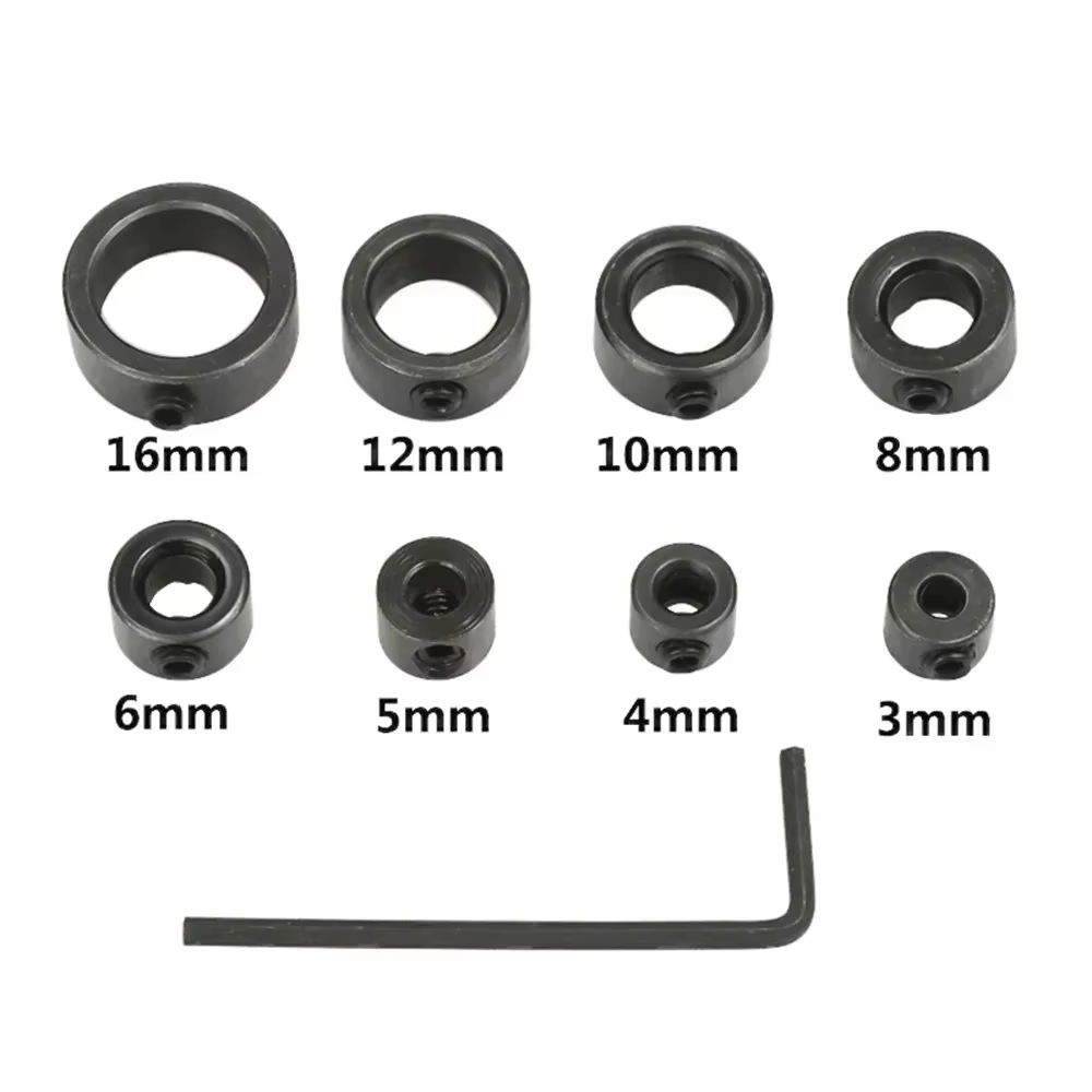 Kit de butées de perçage en acier métrique, réglables en profondeur, avec guide de positionnement po