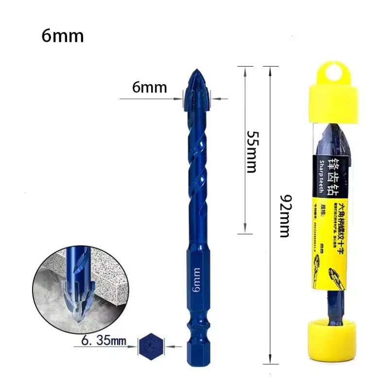 Jeux de forets pour maçonnerie 6-14 mm, jeux de forets pour béton pour carrelage, verre, brique, bét