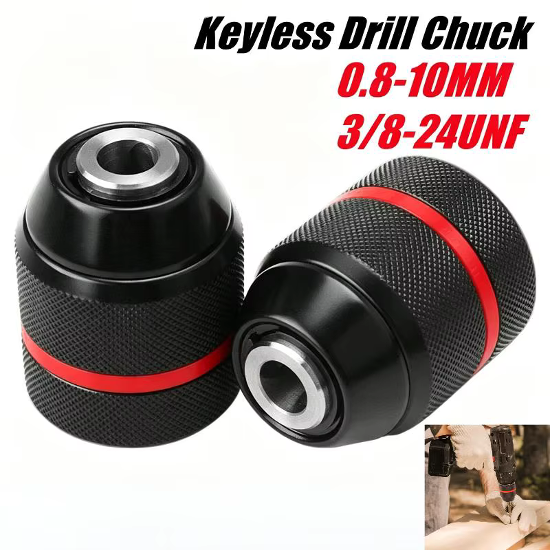 Mandrin de perceuse 10 mm en métal dur, auto-serrant, sans clé, pour outils électriques, filetage 3/