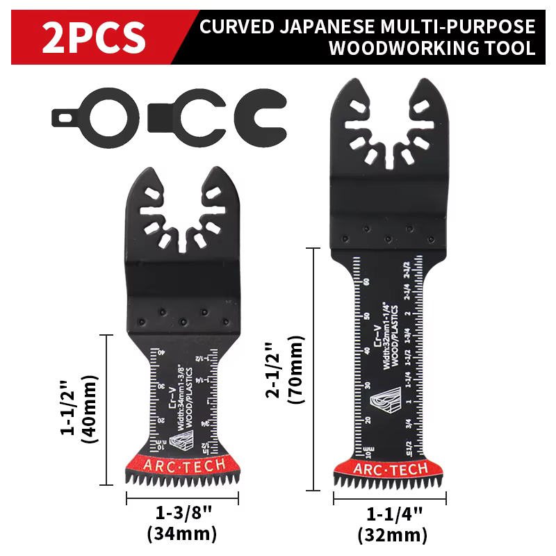Lames oscillantes multi-outils à dents japonaises, lames courbées pour la coupe du bois, lames de sc