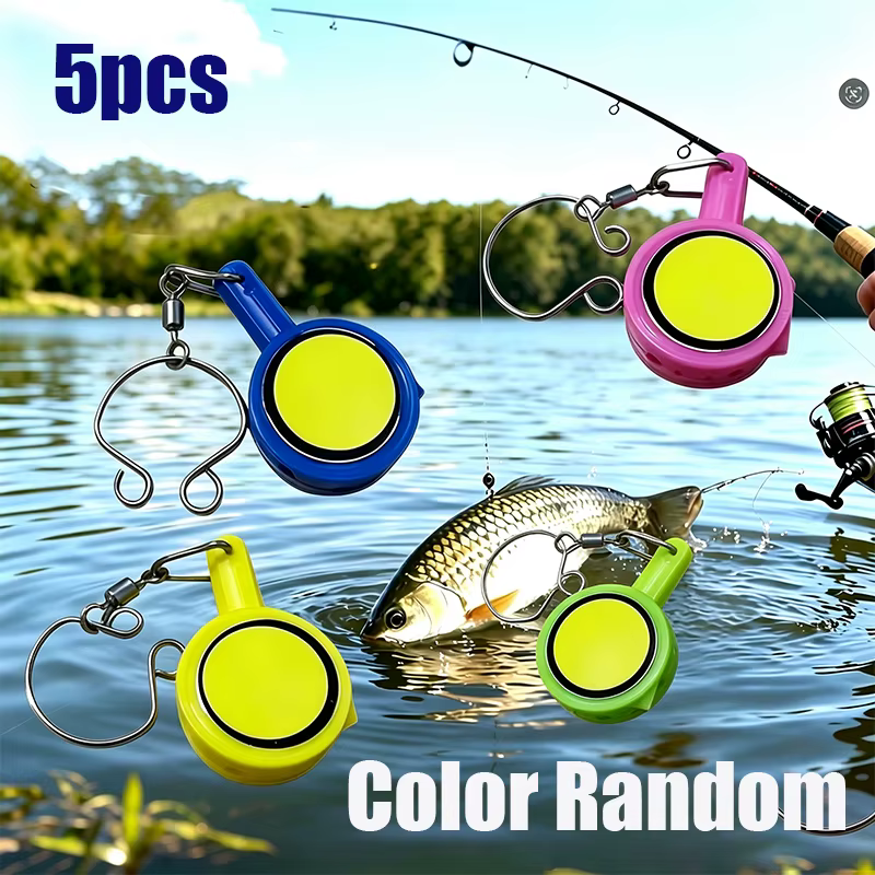 5 gadgets de pêche : Outils de montage d'hameçons en acier inoxydable de couleurs aléatoires, facile