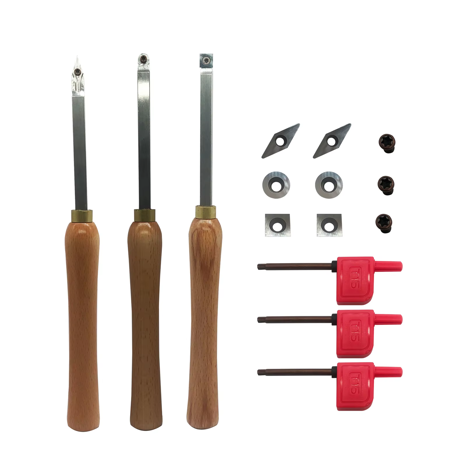 Outils de tour en carbure de tournage du bois, ensemble d'outils de tournage du bois de 3 outils de 