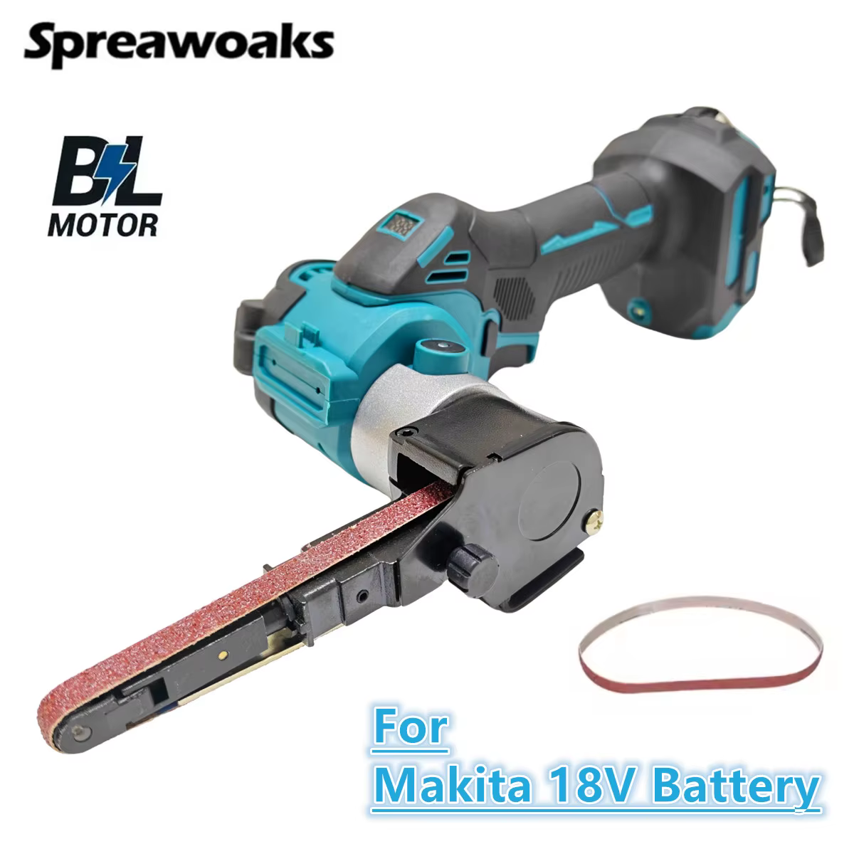 Ponceuse à bande électrique sans fil Makita 18V, mini ponceuse à bande sans balais 11000 tr/min, meu