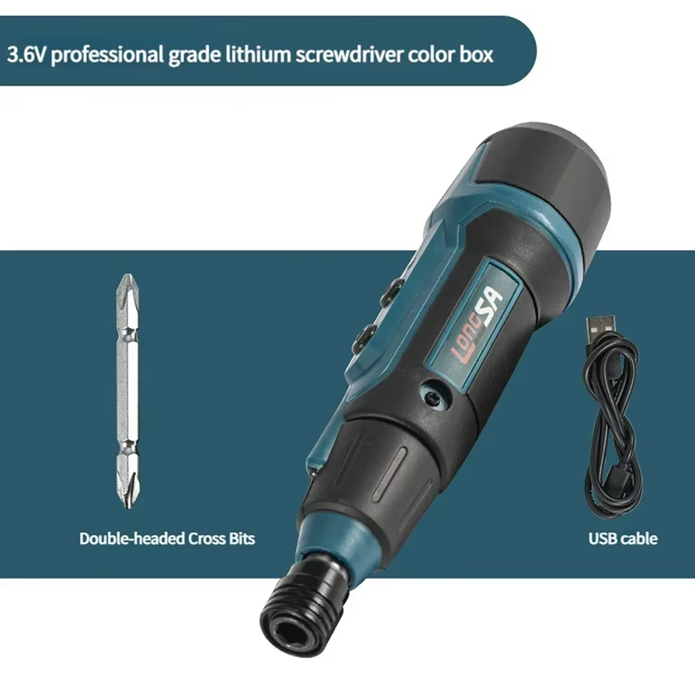 Tournevis électrique 2Nm 3.6V 200r/min, petit tournevis sans fil, perceuse, jeu de tournevis, tourne