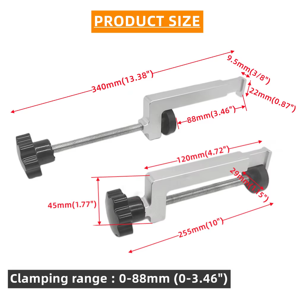 Lot de 2 : Kit de jonction universel pour rails de guidage et pince d'angle droit pour rails parallè