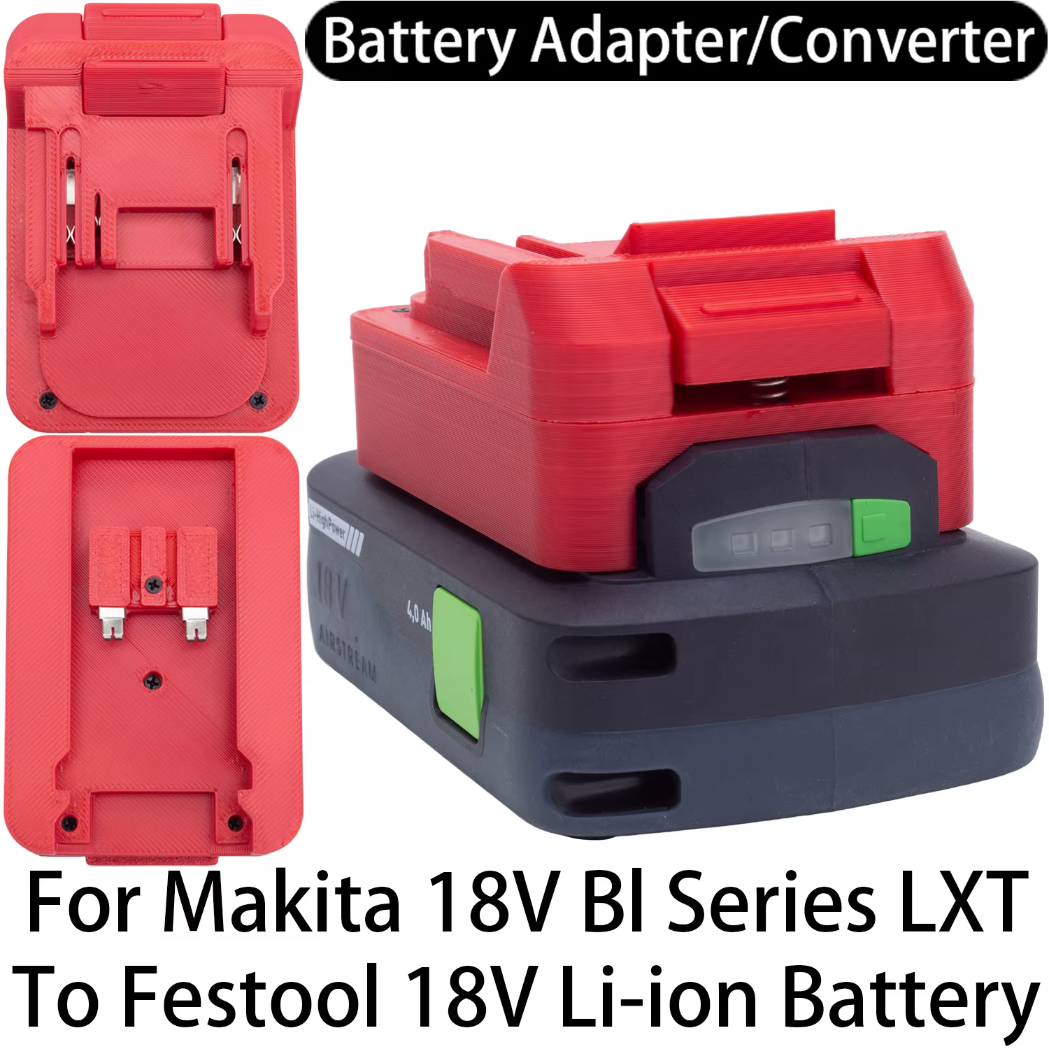 Adaptateur convertisseur pour outil Makita 18V LXT Li-ion vers batterie Li-ion Festool 18V, accessoi