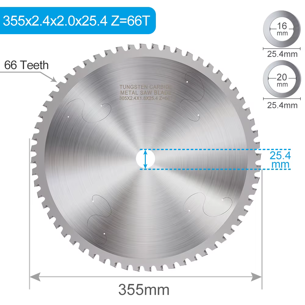 Le carbure en acier de disque de coupe en métal de fer scie la lame 66T 90T La circulaire de la lame