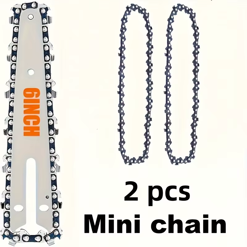 Chaîne de tronçonneuse durable de 6 pouces, 2 pièces, idéale pour la coupe, l'élagage et l'abattage,